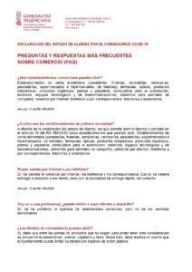 Preguntas y respuestas Comercio Generalitat Valenciana