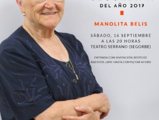 Cartel del homenaje de la Segorbina del Año a Manolita Belis